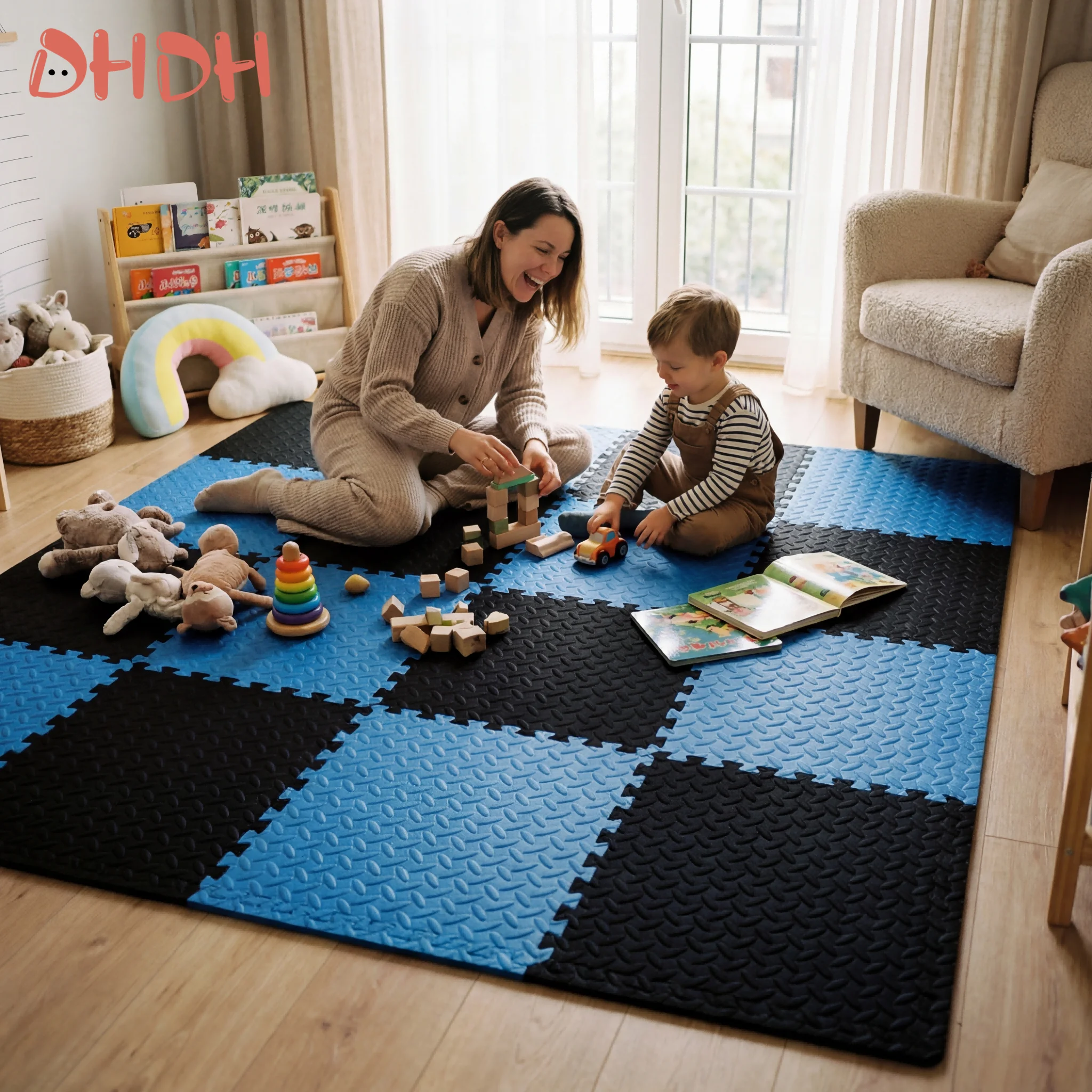 

Набор из 16 ковриков-пазлов из ЭВА, 30x30 см – Толстый детский игровой коврик для малышей, нескользящие и водонепроницаемые напольные плитки для ползания, соединяющиеся коврики из пены