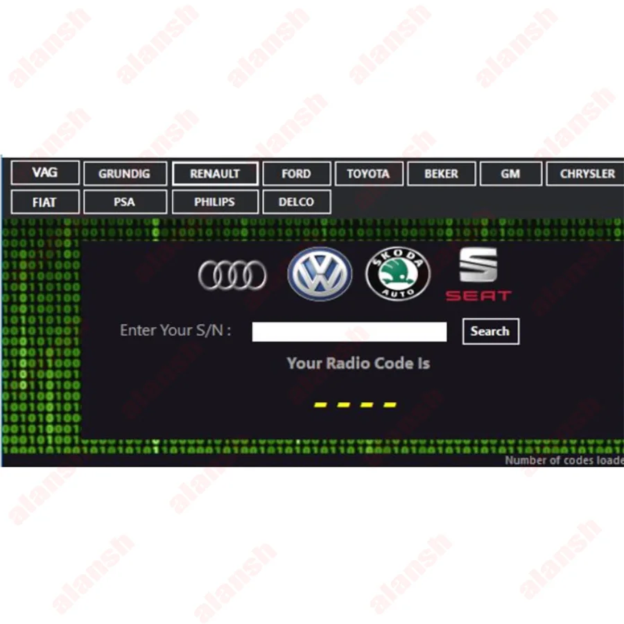 

For Radio Code Generator 2024 VAG, Renault/Dacia Ford Toyota Becker GM + Nitro