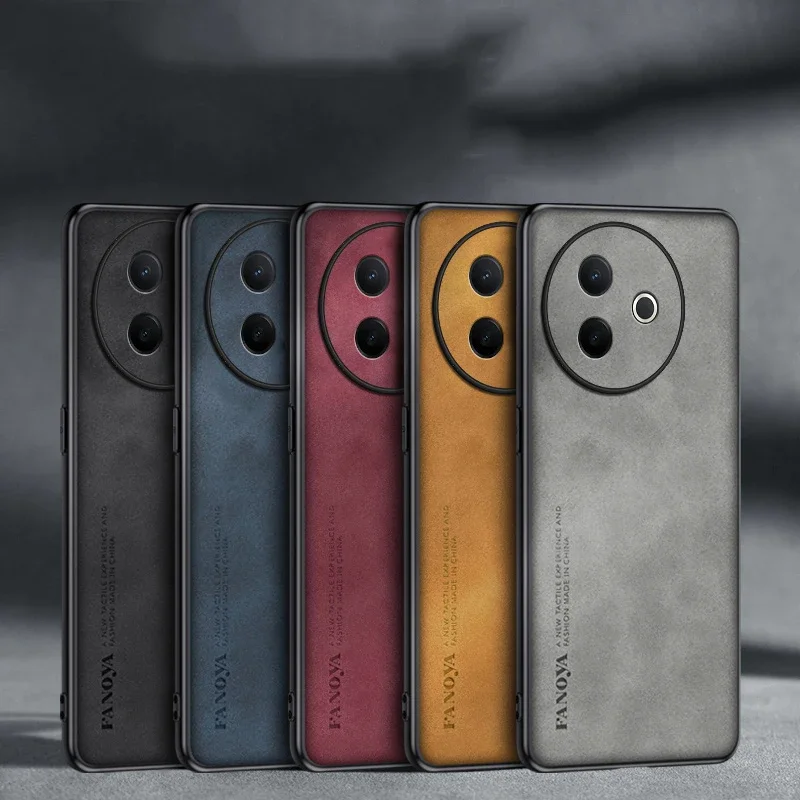 럭셔리 양가죽 실리콘 PU 가죽 VIVO Y300i 소프트 백 커버, vivo Y300 Pro Y300Pro용 케이스