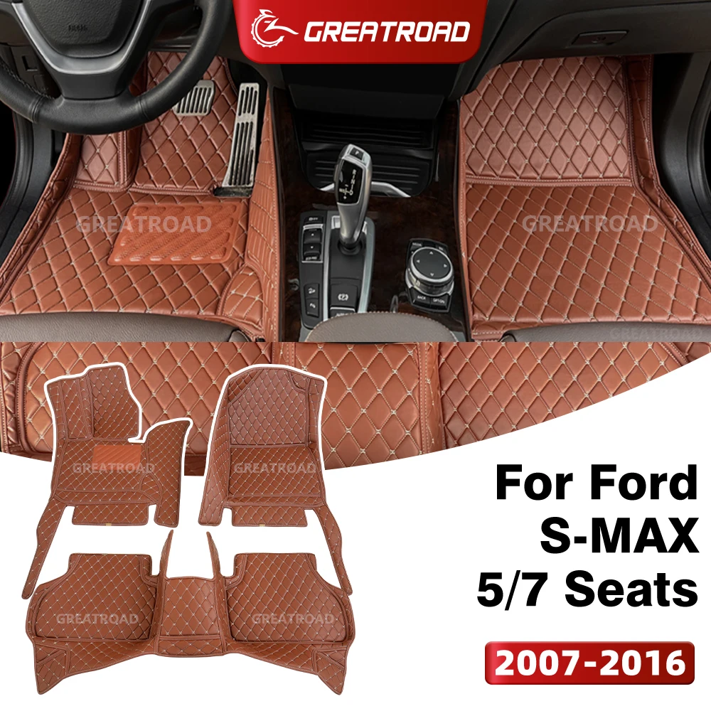 

GREATROAD For Ford S-MAX (5/7-Seat) 2007-2016 Custom Car Floor Mat Auto Carpet Cover Interior Accessories