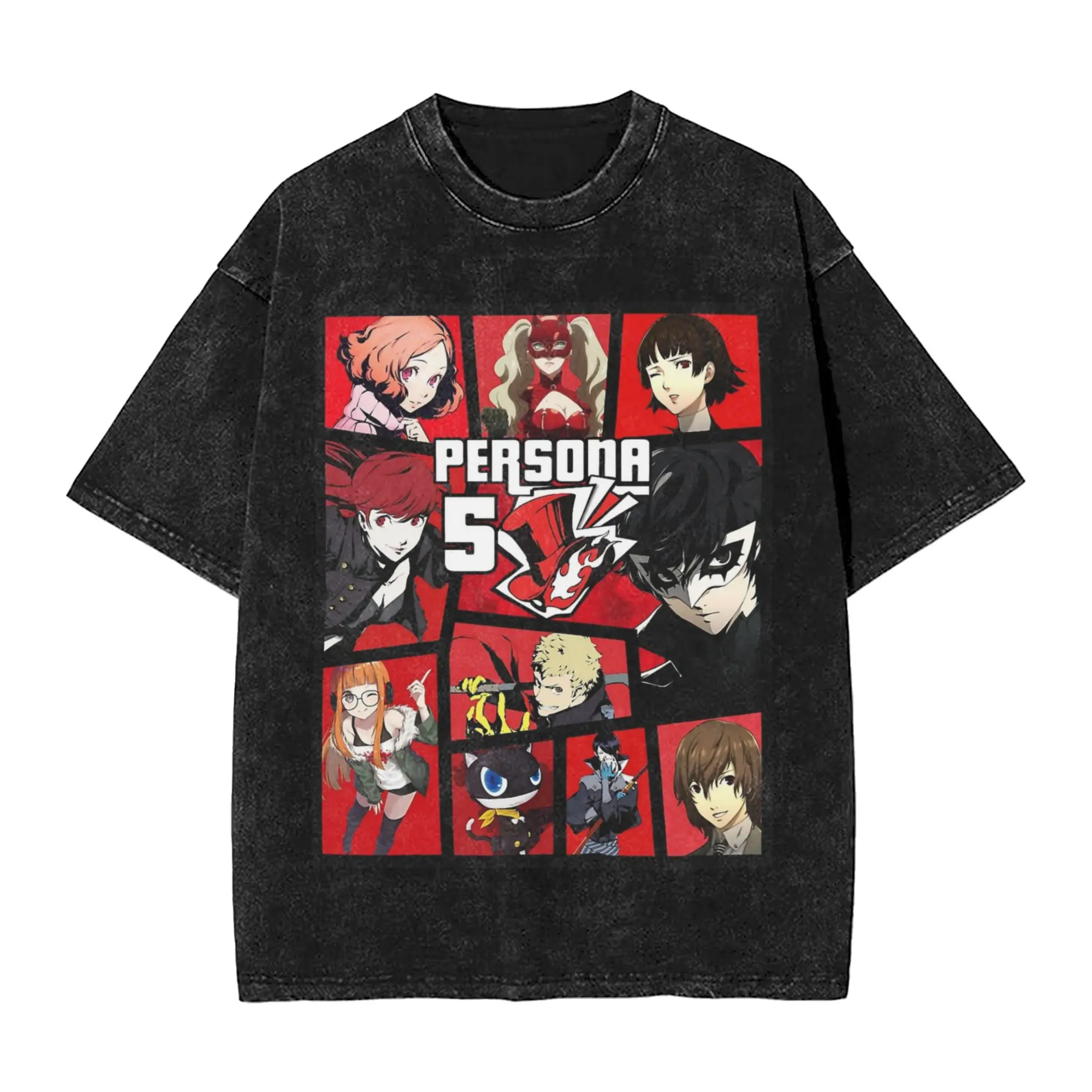 팬텀 X 맨 티셔츠 워시드 힙스터 티셔츠 반팔 O넥 티셔츠 순면 선물 아이디어 의류