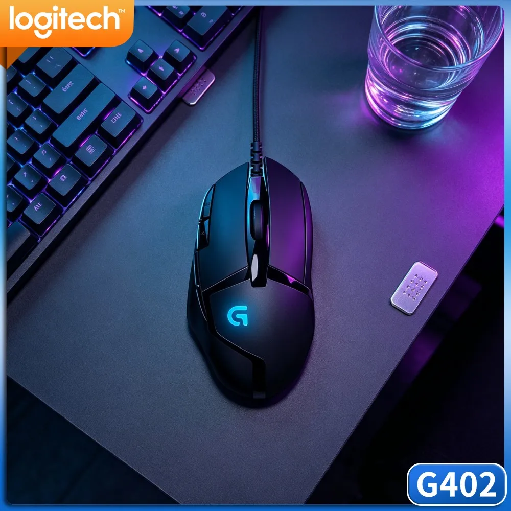 Logitech G402 Gaming Mouse Fusion Engine Accelerated Sensor Core Max 4000 DPI For Long‑Duration Operation Process