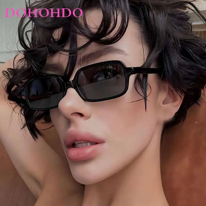 

Fashion Cool Sunglasses For Women Luxury Brand Design Small Frame Rectangle Glasses Female Vintage Black Outdoors Shades UV400