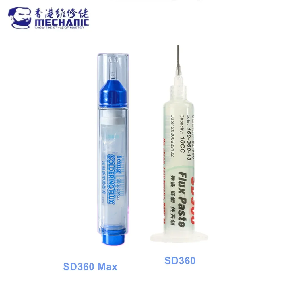 Mechanic SD360 Flux Solder Paste No-clean Transparent Welding Paste Flux With Push Rod for PCB SMD BGA Soldering Tools