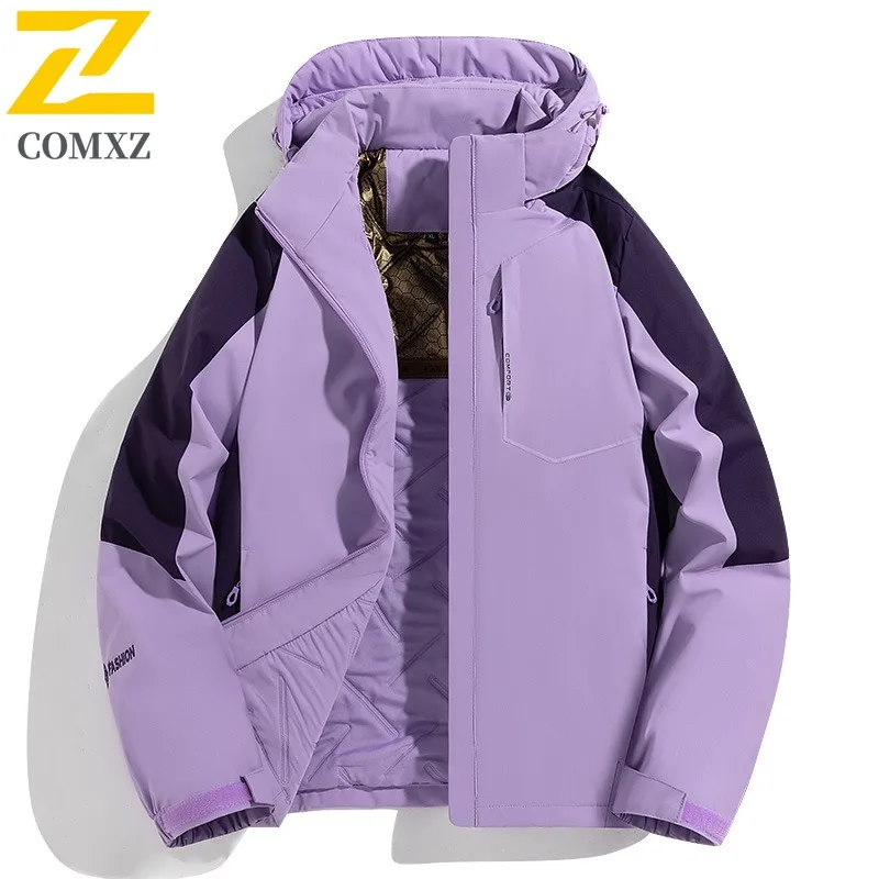 COMXZ 2025 Winter Graphene Couples Jacket Thick Windproof Waterproof Outdoor sports Fashion Coat tactics lightweight windbreaker