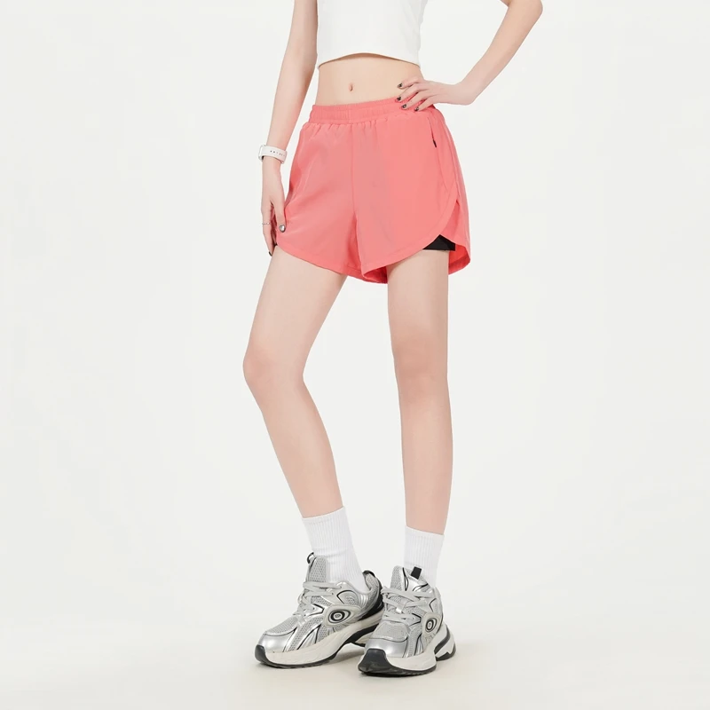 

New Summer Women'S Outdoor Vacation Two-Piece Quick Drying 3-Point Pants Versatile Casual High Waisted Running Fitness Shorts