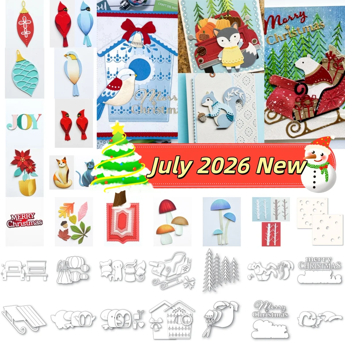 Matrices de découpe en métal et pochoirs de la collection Élégance Impression Blocs de Bois de Bouleau pour la décoration de scrapbooking DIY, Nouveauté Juillet 2026