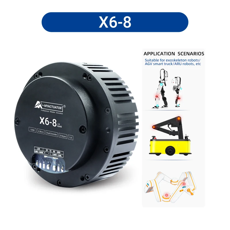 RMDX6 1:8 CANV3 Flat Motor Exoskeleton Robot Motor Outrunner BLDC Robot Servo Actuators Motor