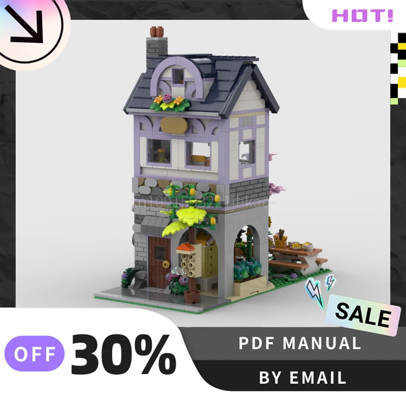[1238 Uds] casa de jardín MOC personalizada, juego de bloques de construcción creativos, juguetes educativos STEM, Kit de modelo de construcción, regalos de cumpleaños