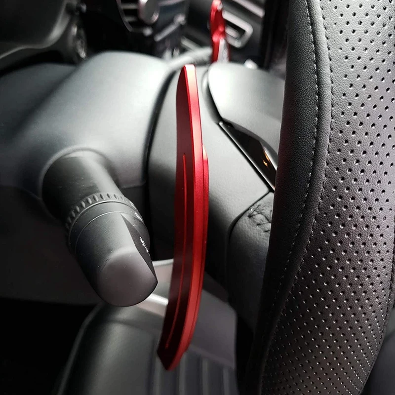 Red Aluminum Alloy Steering Wheel Paddle Shifter Extension for Mitsubishi Lancer Evo X