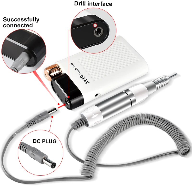 Elektrische nagelboor Penhandvat Vijl Polish Grind Machine Handstuk Manicure Pedicure Tool DC & 3-PIN PLUG Nagelbooraccessoires