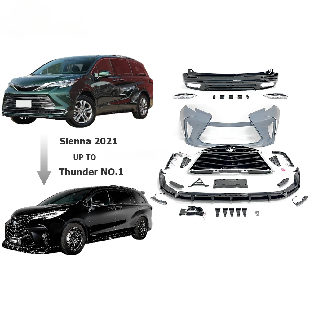 

Thunder No.1 Style Body Kit For TOYOTA Sienna Front Bumper Grille Rear Diffuser Exhaust Tips Car Accessories Auto Tuning Parts