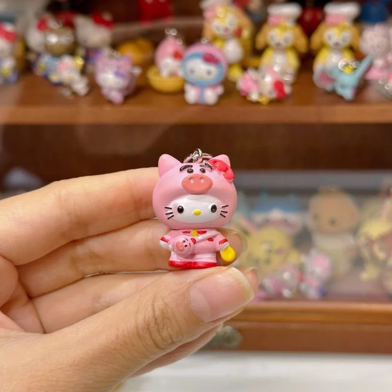 Porte-clés Hello Kitty mignon dessin animé, sac de rangement pour monnaie et téléphone portable, pendentif pour sac à dos, cadeaux Kawaii pour enfants et femmes
