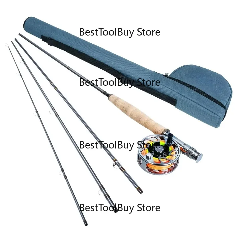 Conjunto Premium de Pesca com Mosca 8 Fan: Vara e Carretilha Macias para Pesca em Rios e Lagos, Ideal para Robalo e Truta