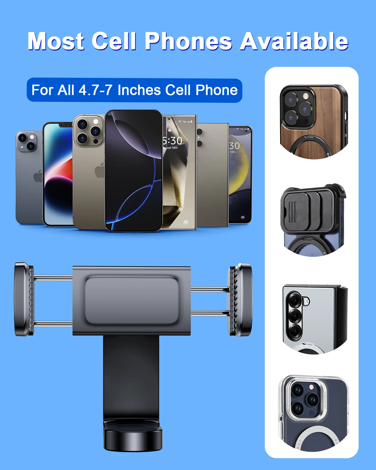 Eary Dudukan Telepon Mobil Dudukan Kamera Aksi Cangkir Isap Aksesori Mobil Multifungsi dengan 360 °   Dapat Diputar Untuk Perekaman Video