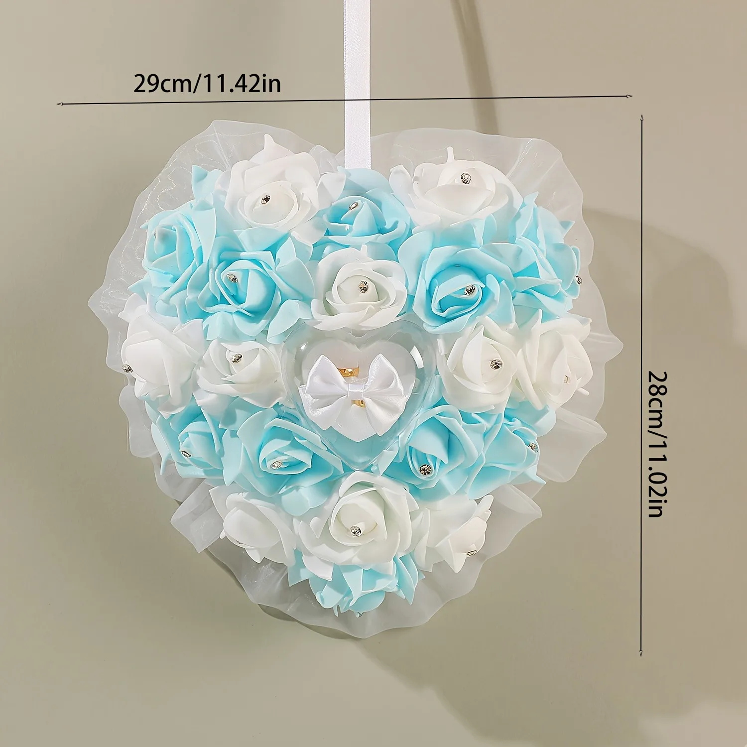 وسادة خاتم العروس المحمولة باليد على شكل قلب، وسادة خاتم اقتراح الحب الرومانسي وسادة خاتم الزواج