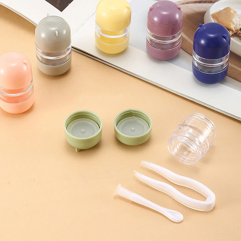 Contact Lens Case Tweezer Stick Case Set Cute Portable Storage Eye Care Kit Organizer Contact Lens Companion Box