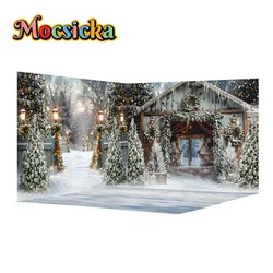 Christmas Photography Backgrounds Winter Snow XmasTree Farm Backdrop Kids Baby Cake Smash Birthday Decorations Studio Props