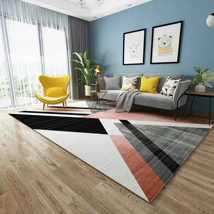 

Nordic Geometric Area Rugs Ideal for Living Room Sofa, Coffee Table & Bedroom Top Selling Anti-Slip Floor Mats for Cozy Home Dec