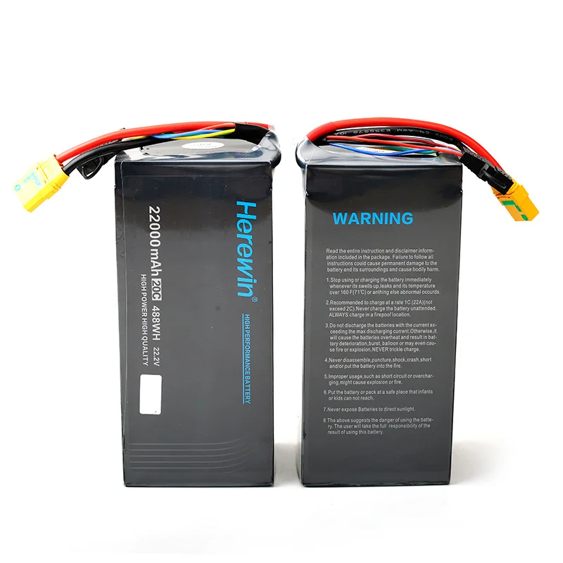 Herewin 16000Mah 44.4V 20c Drone Batterij 22000Mah 6S 25c 22.2V Tattu Lipo Pack Oplaadbare Batterij