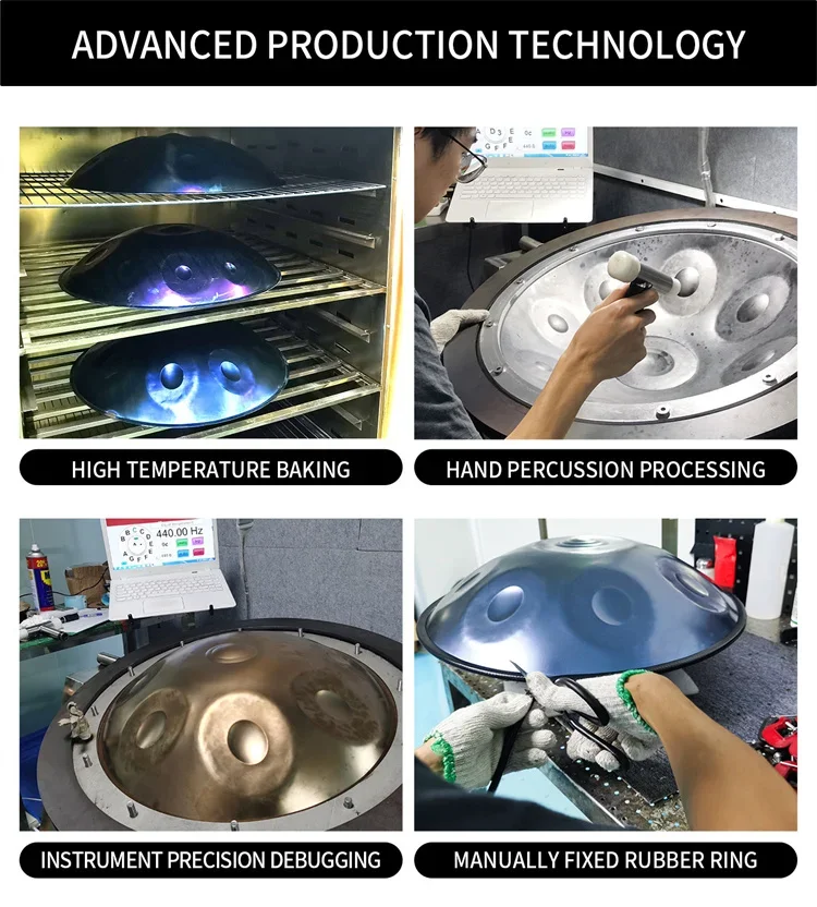 Asteman Handpan Roestvrij Staal Materiaal Handpan Professionele Nitriding Behandeling 1.2Mm Dikte 10 Noten Hand Pan Drum