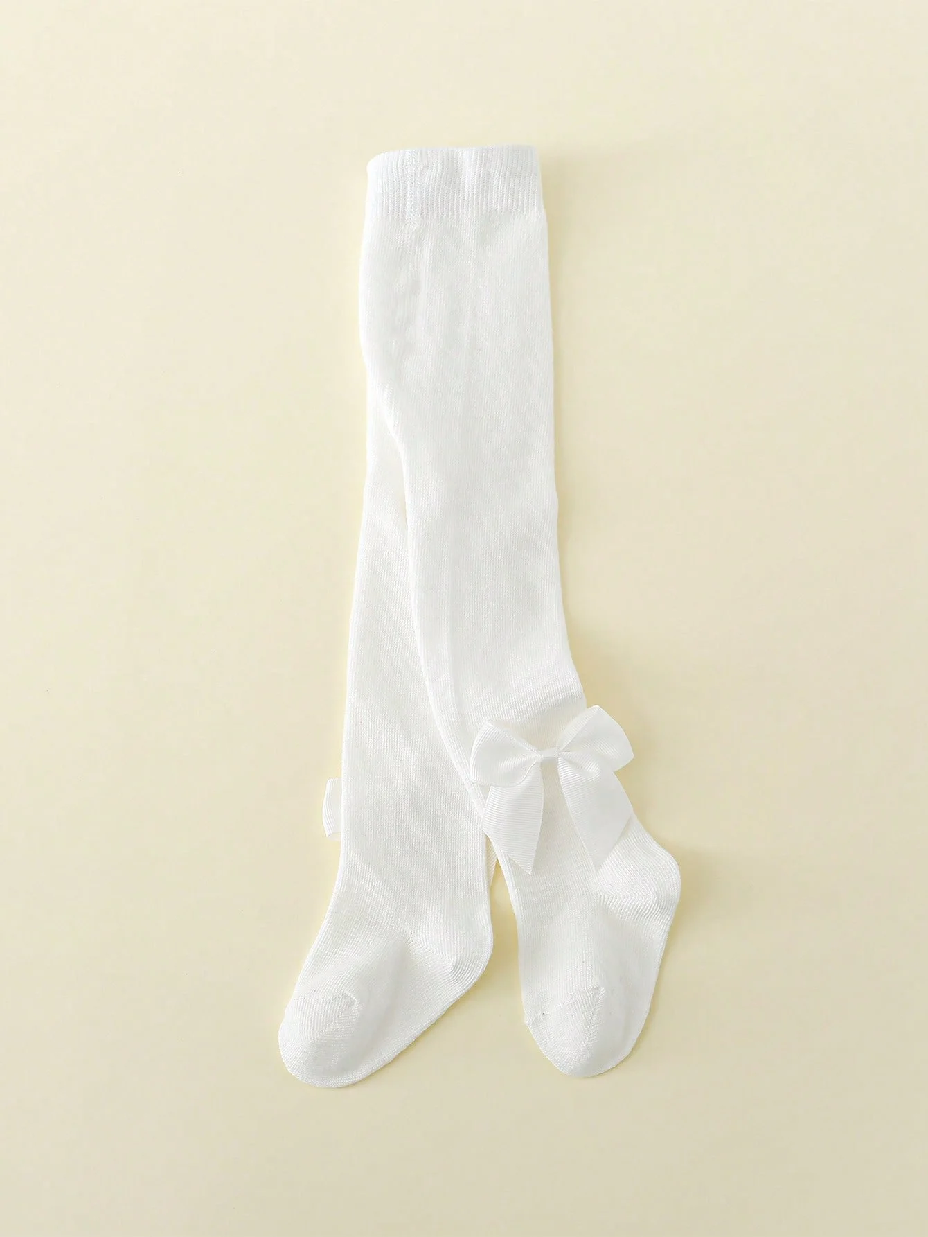 جوارب طويلة بلون سادة للفتيات الصغيرات من عمر 0 إلى 72 شهرًا مع عقدة ملولبة، سراويل ضيقة بخصر مطاطي للاستخدام اليومي غير الرسمي لربيع الخريف