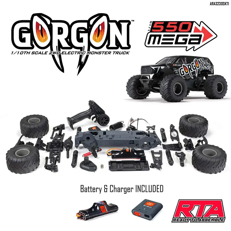 Arrma 1/10 Gorgon Magic Snake Brush Rear Wheel Drive 2.4ghz Off Road Vehicle Rc Remote Control Boys Electric Model Car Toy