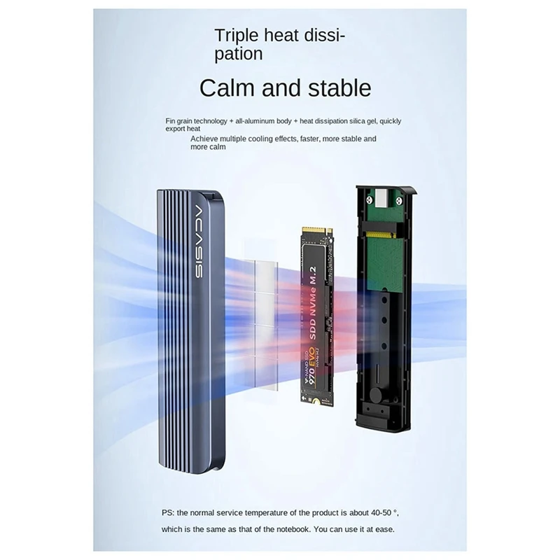 ACASIS M2 SSD Case M.2 Nvme SATA SSD Enclosure Adapter 10Gbps External Enclosure Max Hard Disk Case