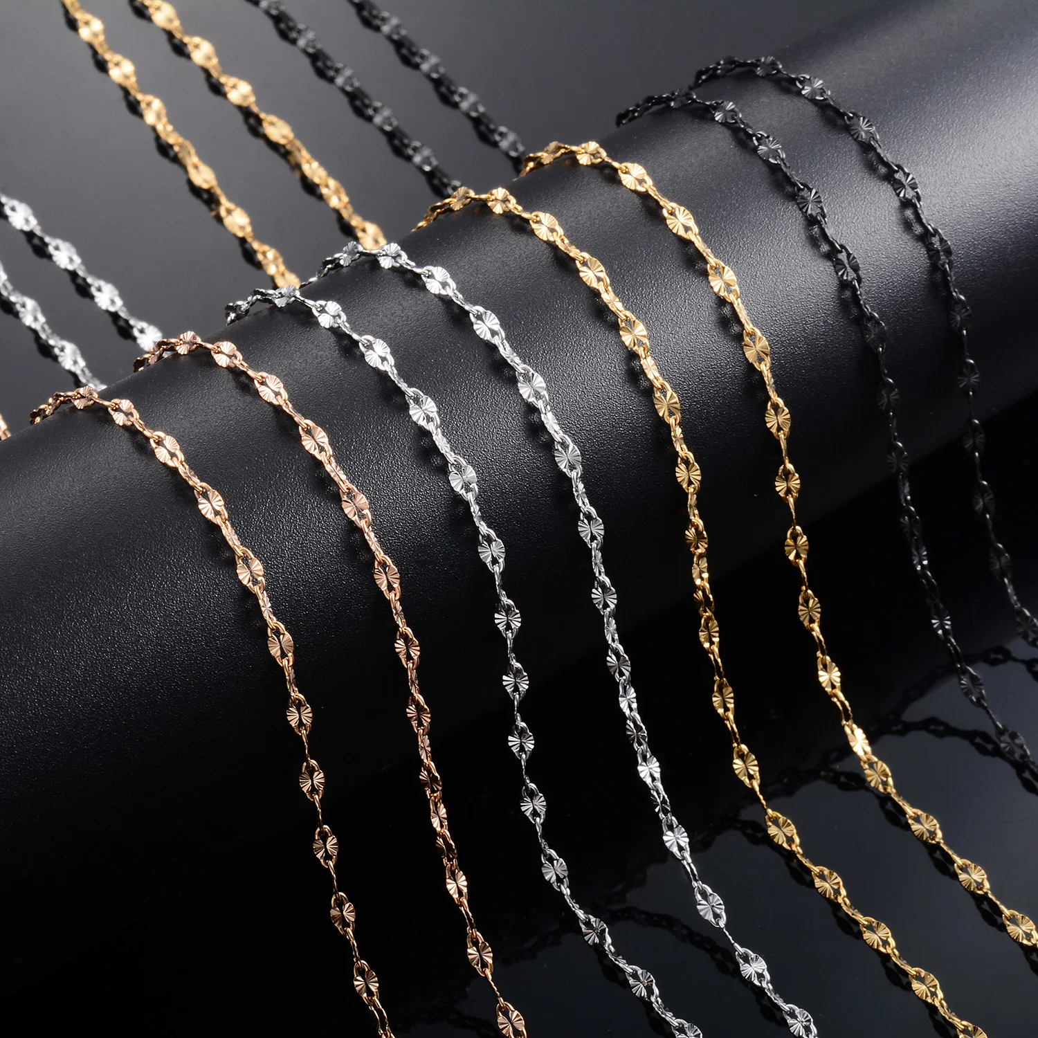 2,5 mm Dünne Edelstahl-Armbänder mit Lippenprägung, Wasserdichte Fußkettchen, Schmuckzubehör – Detail 1