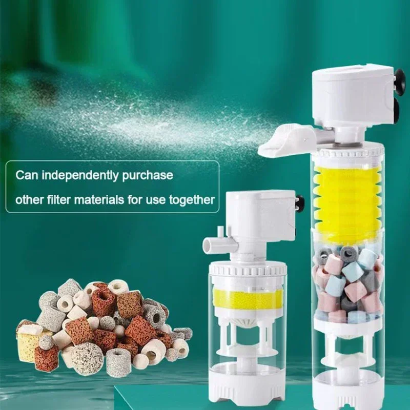 

Fish Tank Filter 3 in 1 Water Purification Suction Toilet Aerated Water Circulation Pump Fish Feces Collection Separator Aquario