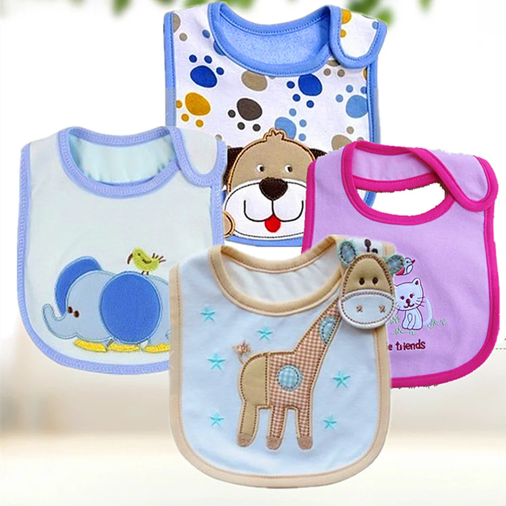 

Cotton Waterproof Baby Bibs Soft Absorbent Drool Bib For Infants Kids Bandana Style Cartoon Design Baby Bandana Bibs