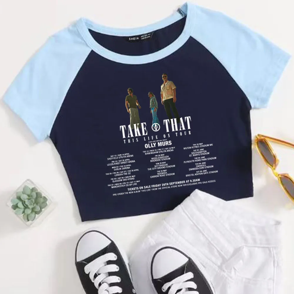 Take That This Life On Tour 2024 Crop Tops Women Girls Fashion O-neck Short Sleeve Shirt