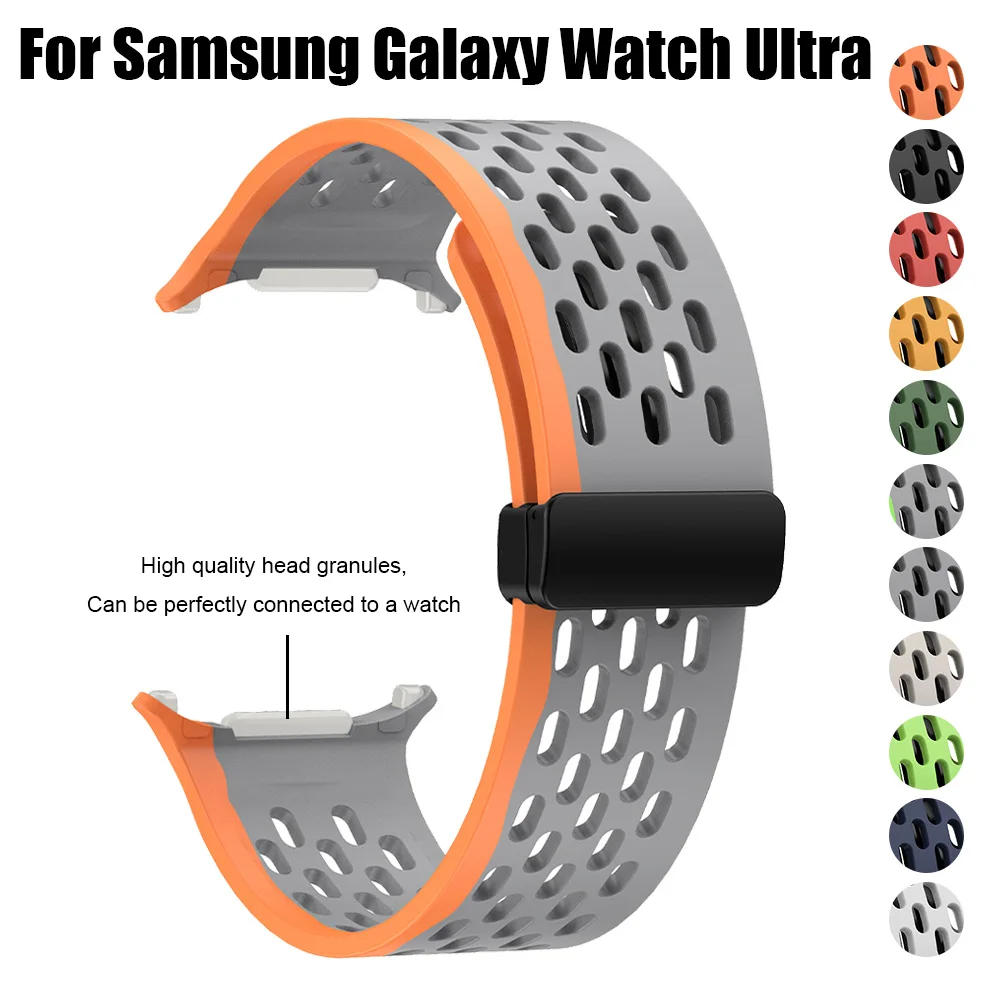 حزام سيليكون مغناطيسي مناسب لساعة Samsung Galaxy Watch Ultra 2025 حزام بديل لساعة Samsung Galaxy Watch Ultra 47 ملم