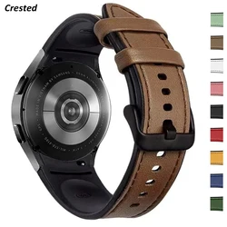 Leather strap For Samsung Galaxy Watch 4 classic 46mm 42mm 44mm 40mm No Gaps Silicone+Leather Bracelet correa Galaxy Watch4 Band