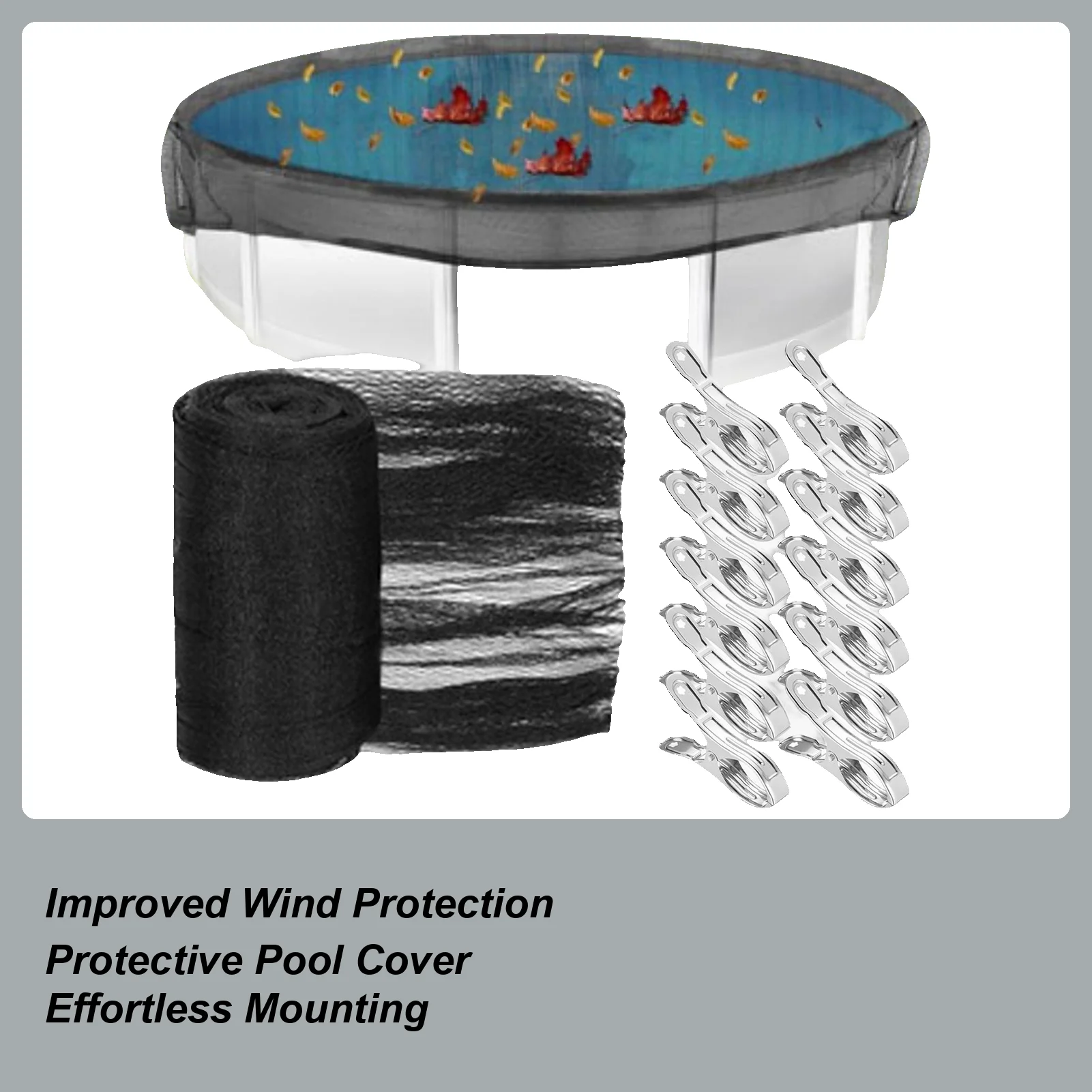 

Round Pool Cover Pool Safety Cover With 12 Clips Water Protective Net Sun Protection For Swimming Hot Tub Kids Pets Outdoor