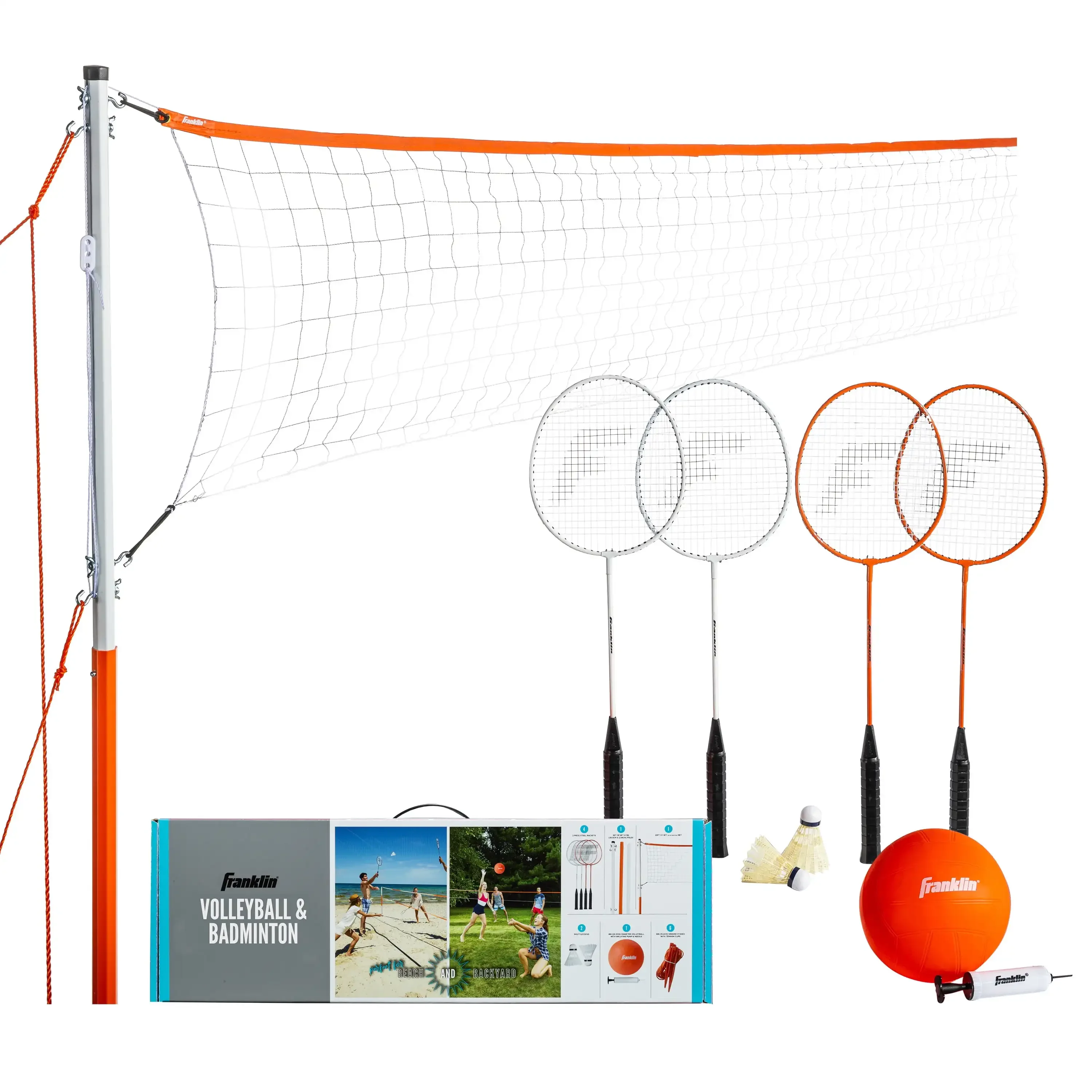 

Volleyball + Badminton Net Sets - Full Set - Starter easy to carry includes all the accessories