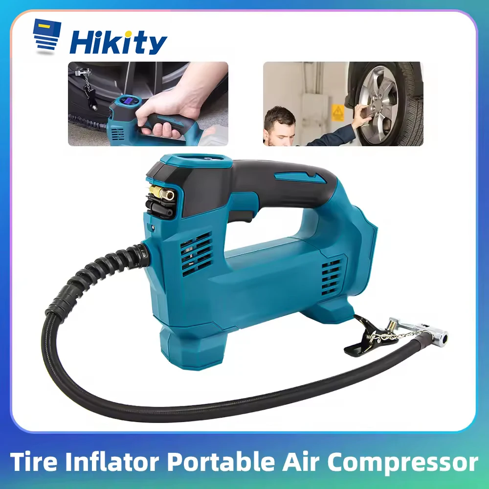 Gonfleur de pneus Hikity 150 PSI, compresseur d'air portable, pompe à pneus automatique avec manomètre numérique pour voiture, camion, vélos, ballons