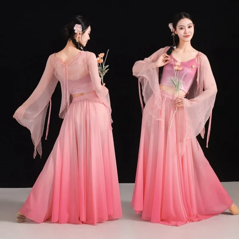 The New Classical Dance Clothes Gradually Change Fairy Gas Gauze Clothes, Suspender Elegant Swing Skirt