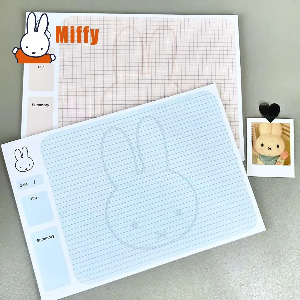 Kawaii Miffy Memo Pad Cute Rabbit Stationery Notebook Thick B5 Lined Grid Paper Aesthetic Student School Office Supply Gift - view 5