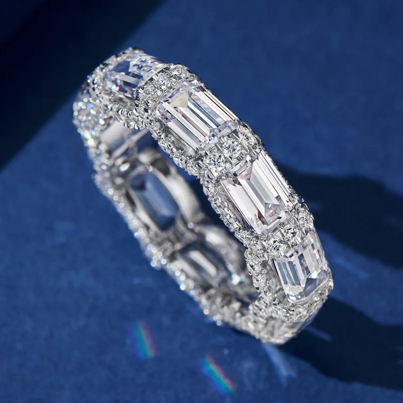Geometric Women Ring Fresh Style Charming Wedding Daily Engagement Accessories Inlaid Shiny CZ Versatile Fashion Jewelry