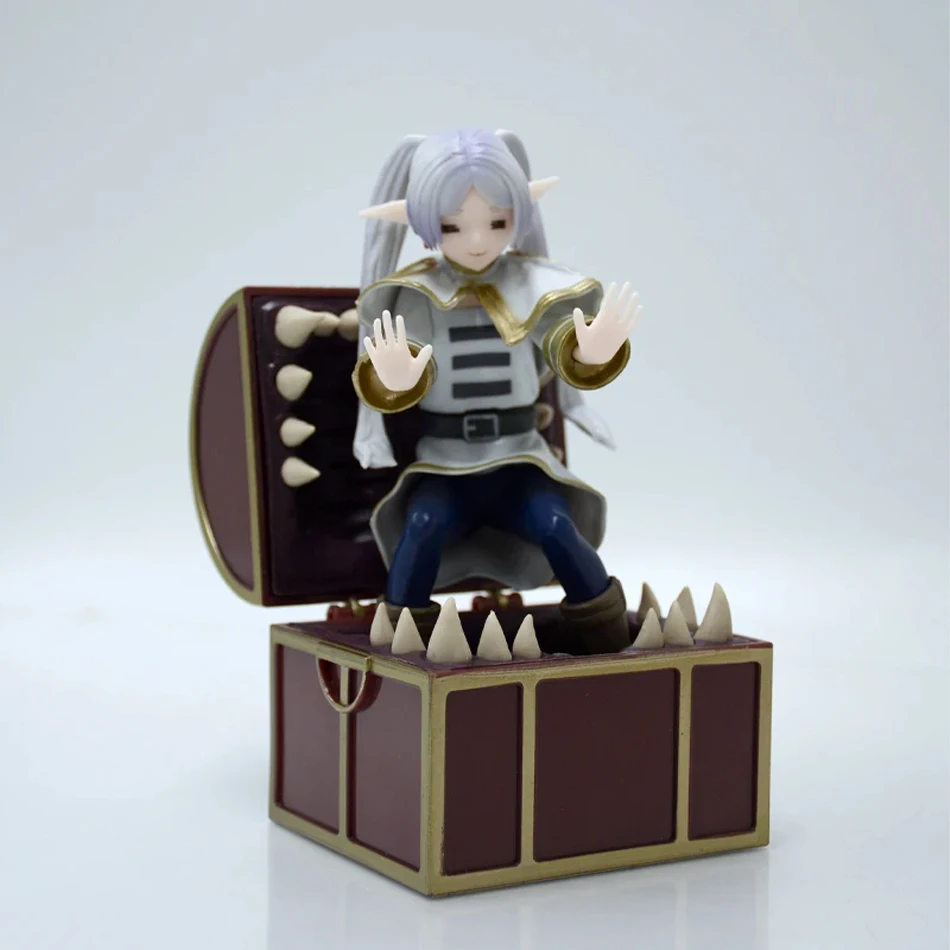 Frieren além do fim da jornada frieren caixa de tesouro monstro anime figura brinquedos samambaia macarrão rolha estatueta ação