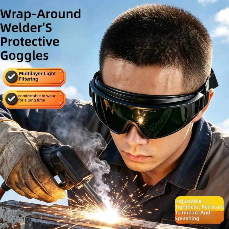 [NEW!】 High-Grade Anti-Glare UV Eye Protection For Welders& Grinding- Auto-Darkening Welding Goggles-Professional