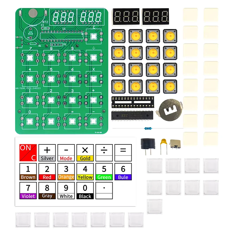 1Set DIY Calculator Electronic Production Kit LED Digital Tube Display With Shell Single-Chip Microcomputer Soldering Practice