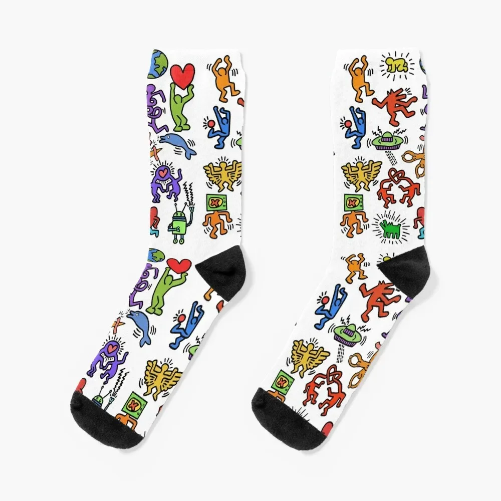 Haring Symbols Socks Men's with print ankle Male Socks Women's