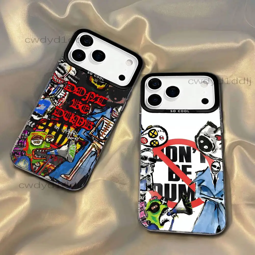 

A-ASAP Dont Be Dumb R-Rocky Phone Case For iPhone 17,16,15,14,13,12,11,X,8,7,Pro,Max,Plus,SE4,Air,Mini IMD Gray Hard Matte