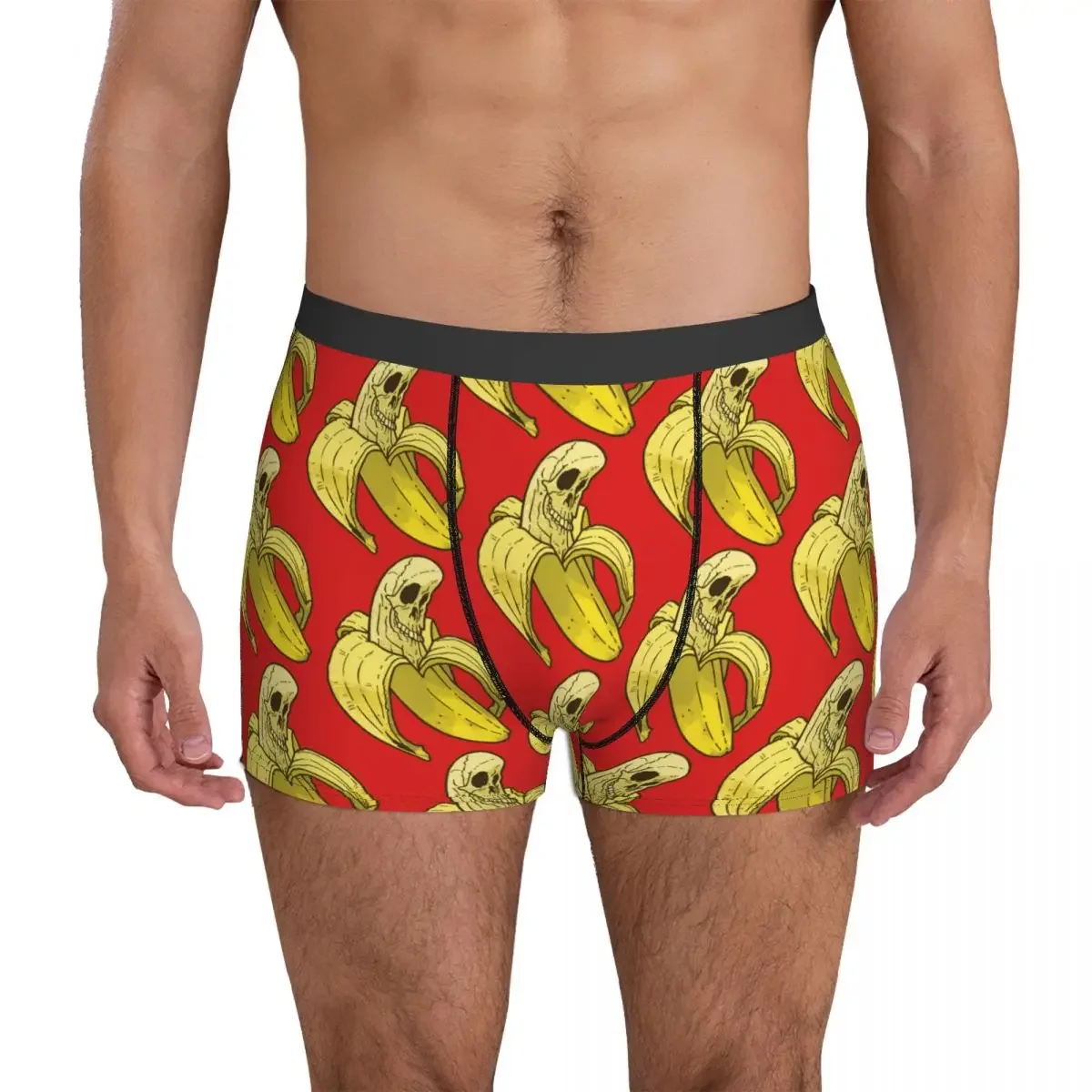 Cuecas Boxer engraçadas com estampa de banana para homens, Cuecas Cartoon, Roupa Interior Respirável, Shorts Boxer