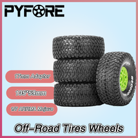 PYFORE 4PCS 135*59mm Off-Road Tires Wheels with 17mm Adapter - for ARRMA Mojave 1/7 RC Model Car Short Haul Truck Accessories