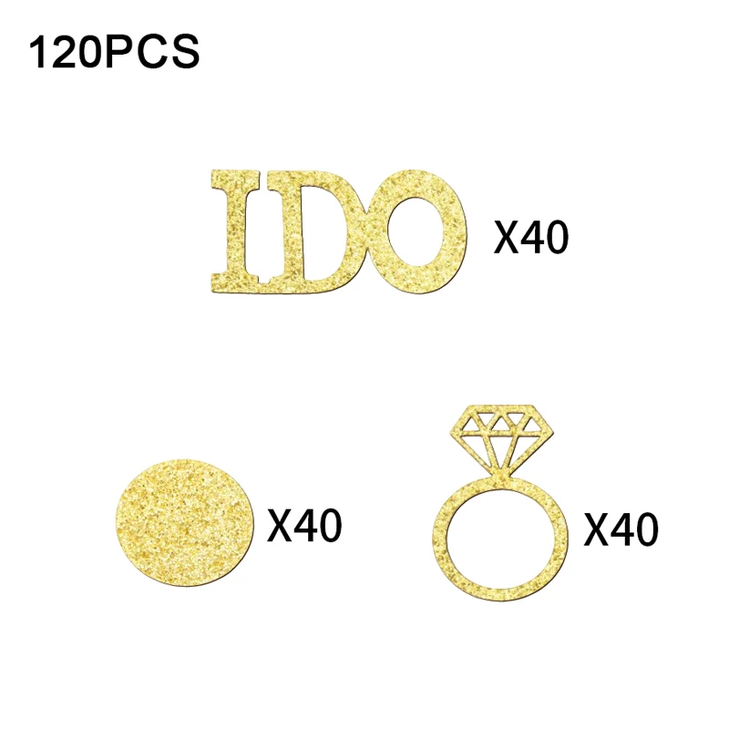 120 Stück Hochzeitstisch-Konfetti, glitzerndes Papier, Diamant-Ring-Konfetti, Mr & Mrs, Verlobungsparty-Zubehör, Weihnachts-Throw-Konfetti – Detail 6