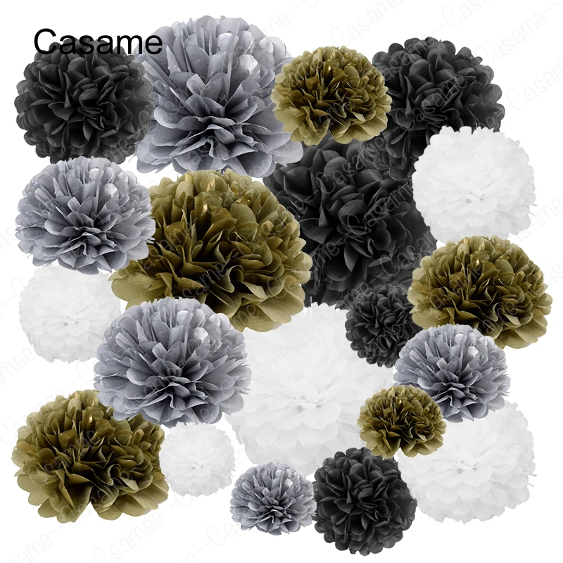 Set Hanging Flower Pompom Tissue Paper Pom Poms for Weddings and Other Occasions Party Birthday Colorful Decoration Lantern