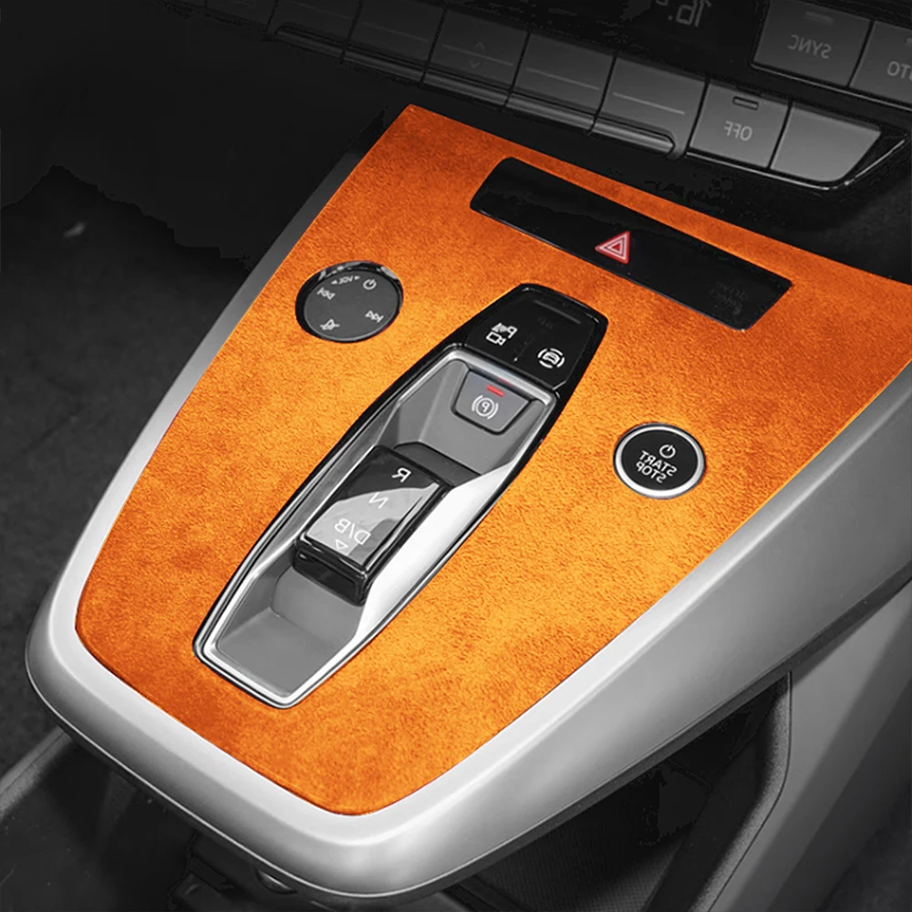 Wildleder-Schaltknauf-Abdeckung für Audi Q4 e-tron 2021 2022 2023-2025 Mittelkonsolen-Zierleiste Aufkleber Innenraum-Zubehör Autoteile – Detail 6